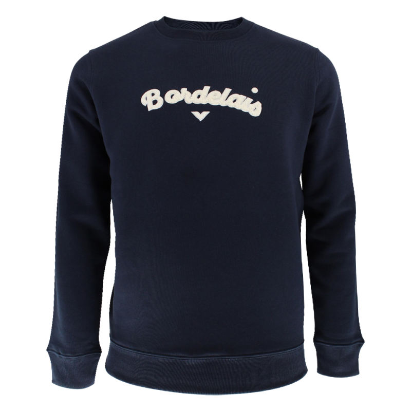 Sweat col rond bouclette navy