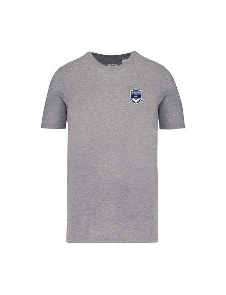 Unisex grey t-shirt - woven heart patch