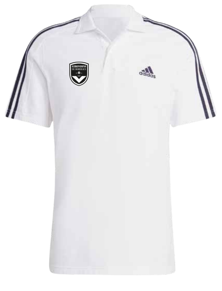 White / black polo shirt
