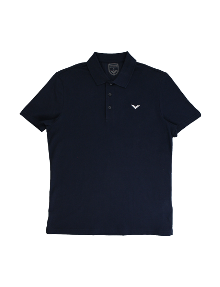 NAVY SCAPULAR POLO SHIRT